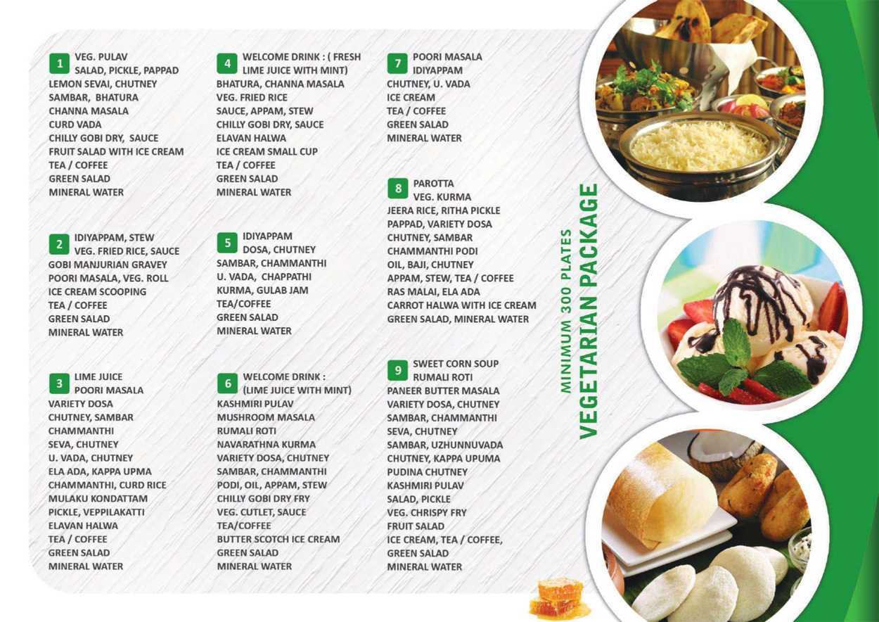 Vegetarian hot sale food menu